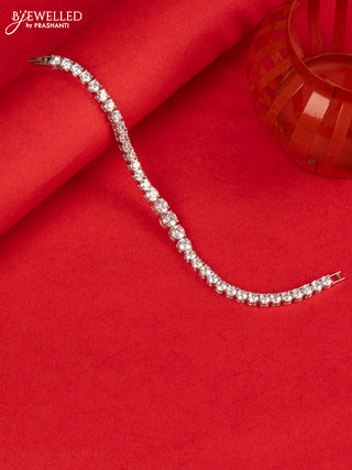 Bracelet with big cz stones in silver finish