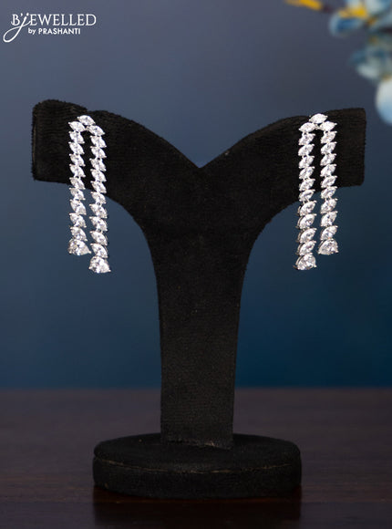 Zircon necklace with big cz stones in silver finish