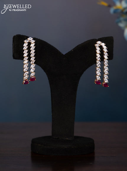 Zircon necklace with big ruby and cz stones in gold finish