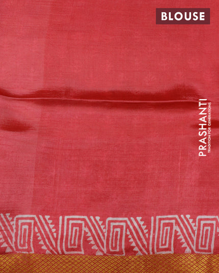 Banana silk saree sandal and pink shade with allover butta prints and zari woven border