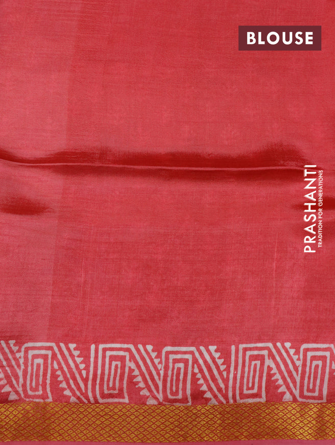 Banana silk saree sandal and pink shade with allover butta prints and zari woven border