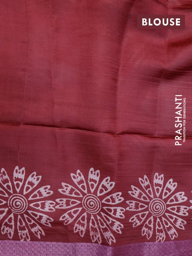 Banana silk saree red and deep maroon with allover paisley & floral prints and pink zari woven border