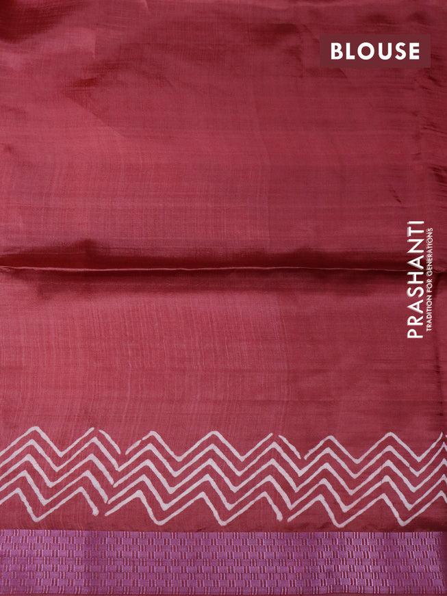 Banana silk saree red and deep maroon with tree butta prints and temple design pink zari woven border