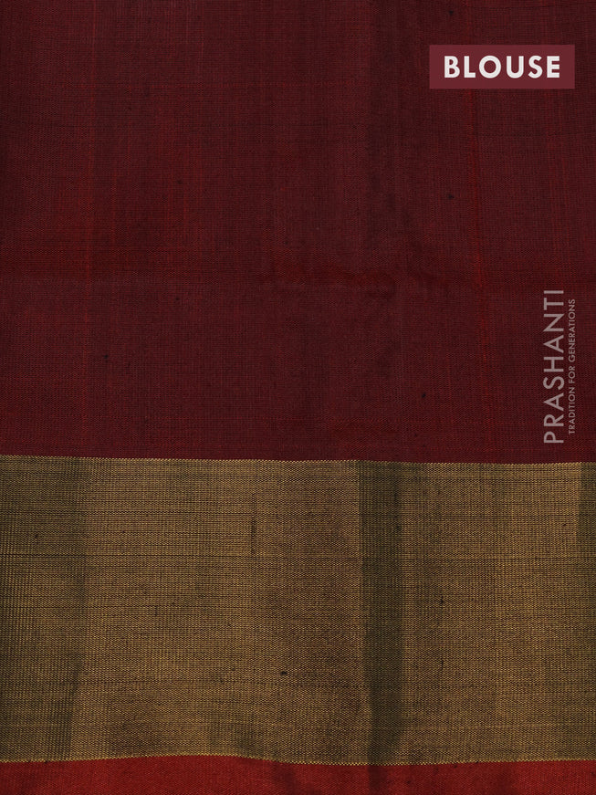 Pure uppada silk saree grey and maroon with floral jamdhani buttas and zari woven border