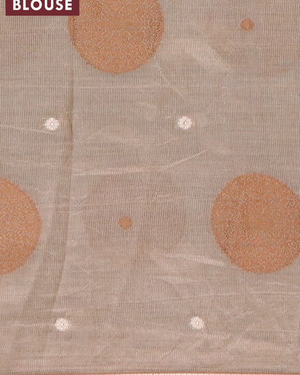 Semi raw silk saree grey with thread & zari woven buttas and woven border
