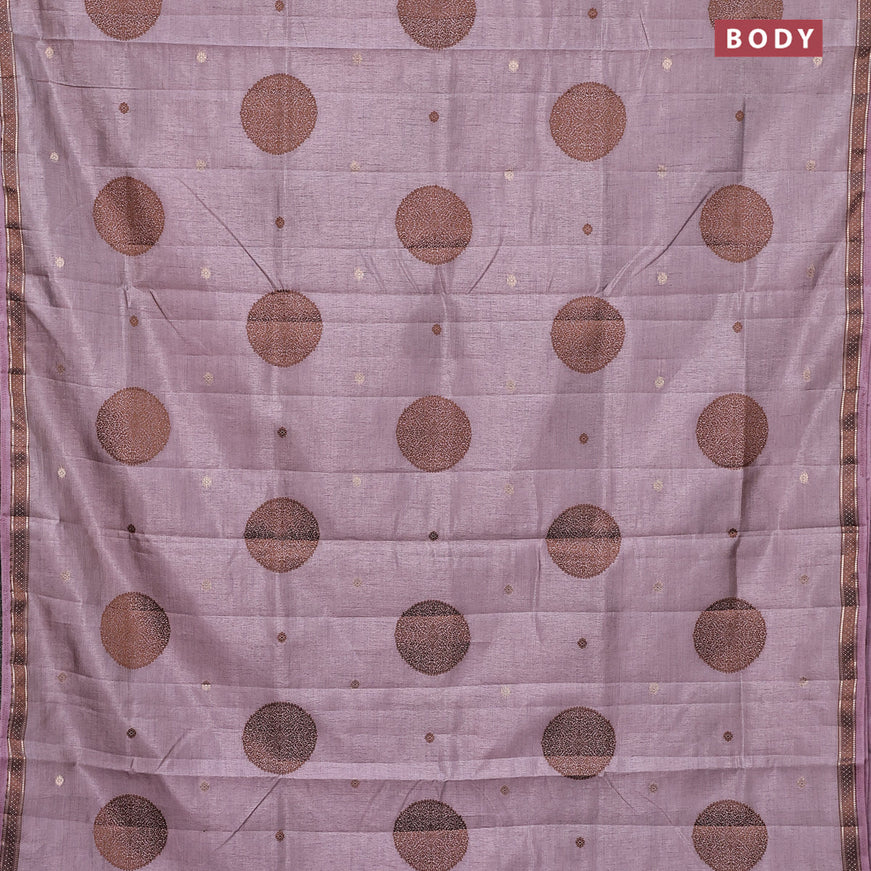 Semi raw silk saree grey shade with thread & zari woven buttas and woven border