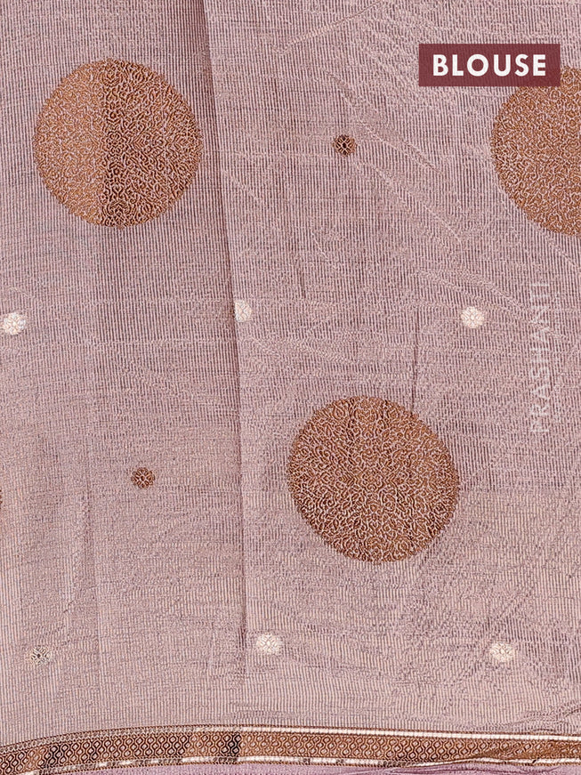 Semi raw silk saree grey shade with thread & zari woven buttas and woven border
