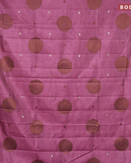 Semi raw silk saree mild purple with thread & zari woven buttas and woven border