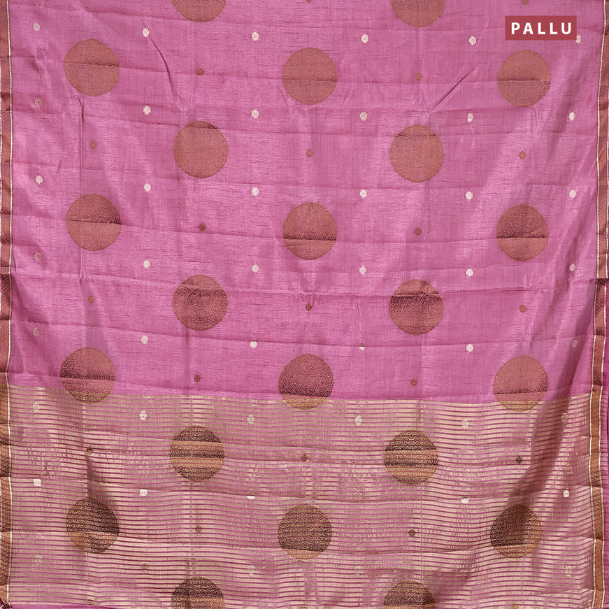 Semi raw silk saree mild purple with thread & zari woven buttas and woven border