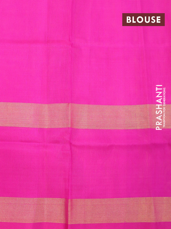 Pure uppada silk saree yellow and pink with paisley & annam zari woven buttas and zari woven border