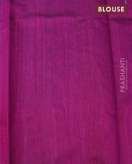 Pure dupion silk saree deep violet and magenta pink with plain body and zari woven border