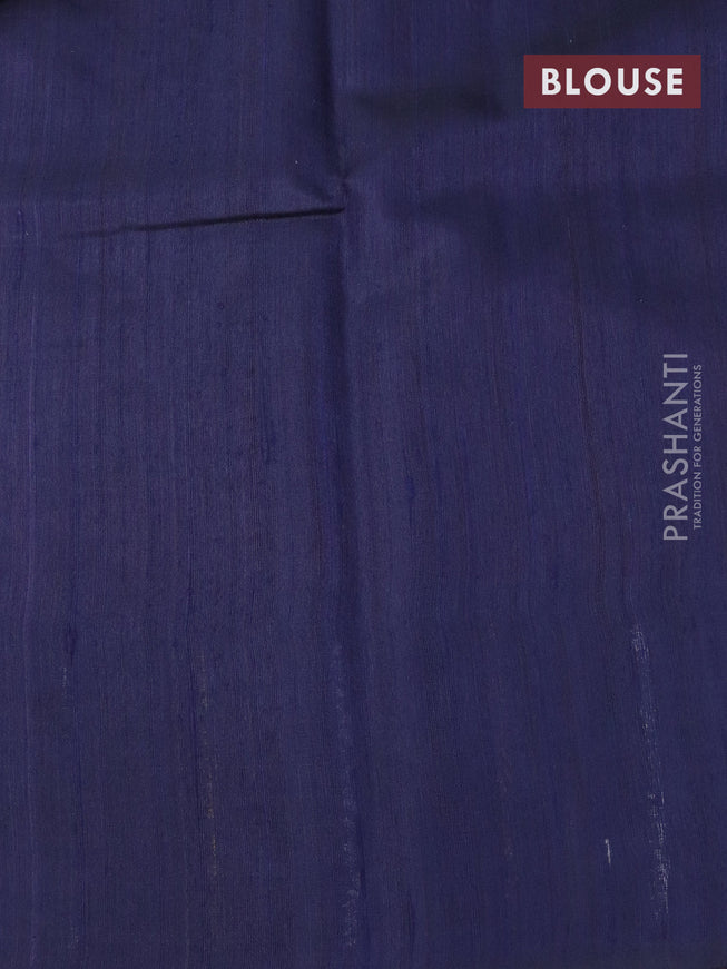 Pure dupion silk saree deep maroon and dark blue with plain body and zari woven border