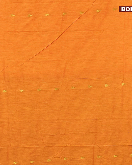 Kalyani cotton saree mango yellow and blue with temple zari woven buttas and temple woven simple border