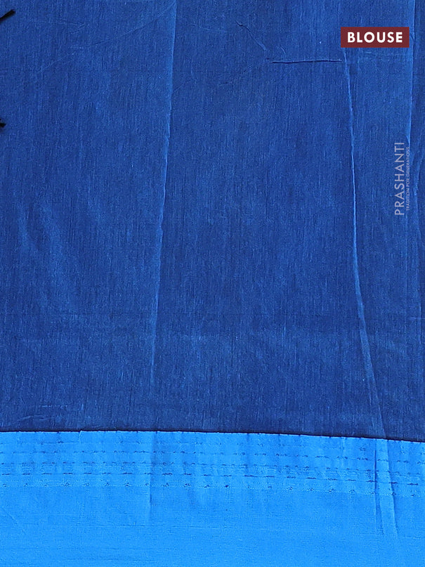 Kalyani cotton saree grey shade and cs blue with temple zari woven buttas and temple woven simple border