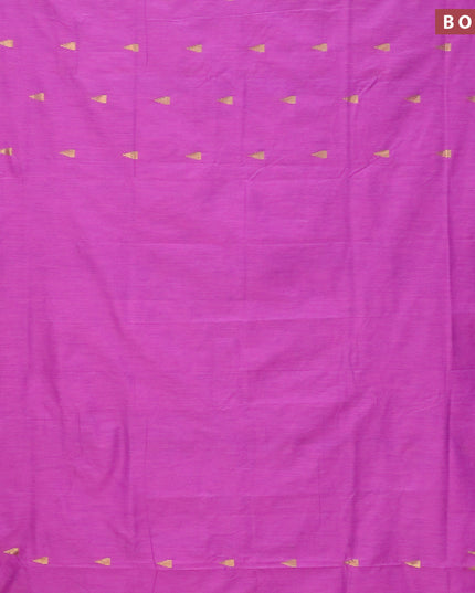 Kalyani cotton saree purple and blue with temple zari woven buttas and temple woven simple border