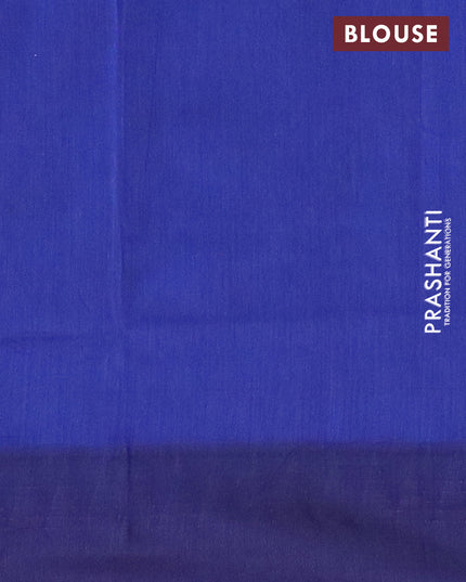 Kalyani cotton saree dark mustard and navy blue with temple zari woven buttas and temple woven simple border