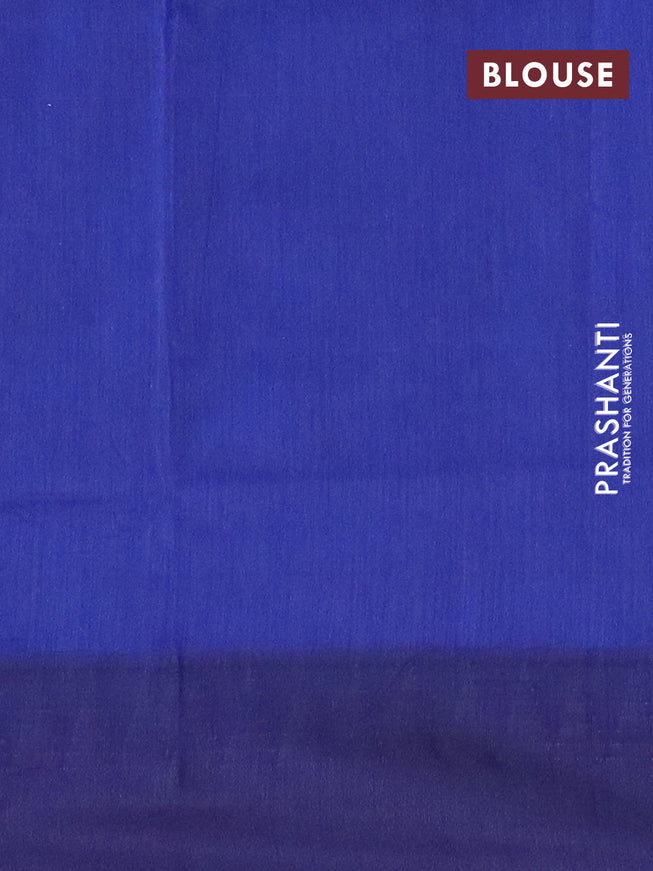 Kalyani cotton saree dark mustard and navy blue with temple zari woven buttas and temple woven simple border