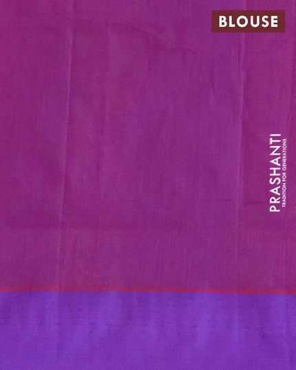 Kalyani cotton saree red and violet with temple zari woven buttas and temple woven simple border