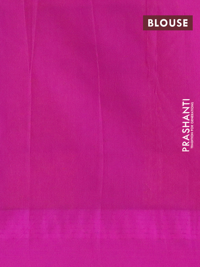 Kalyani cotton saree dual shade of pastel blue and purple with temple zari woven buttas and temple woven simple border