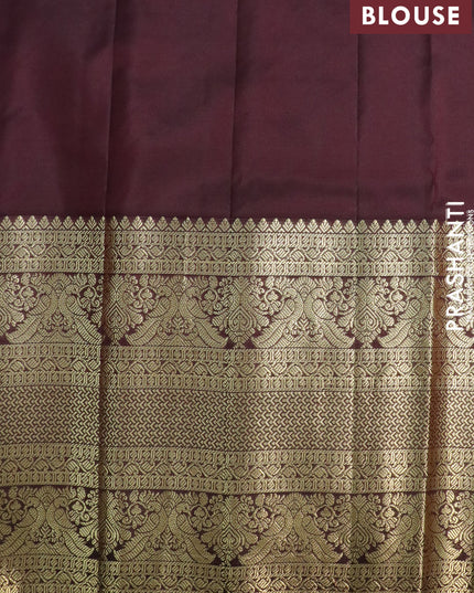 Pure gadwal silk saree light pink and coffee brown with allover zari woven floral buttas and long zari woven border