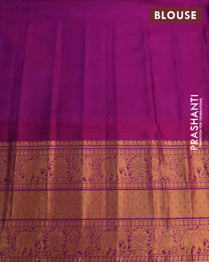 Pure gadwal silk saree light blue and purple with zari woven buttas and long zari woven border