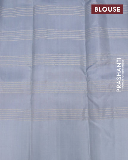 Pure soft silk saree brown and grey with allover checked pattern and simple border