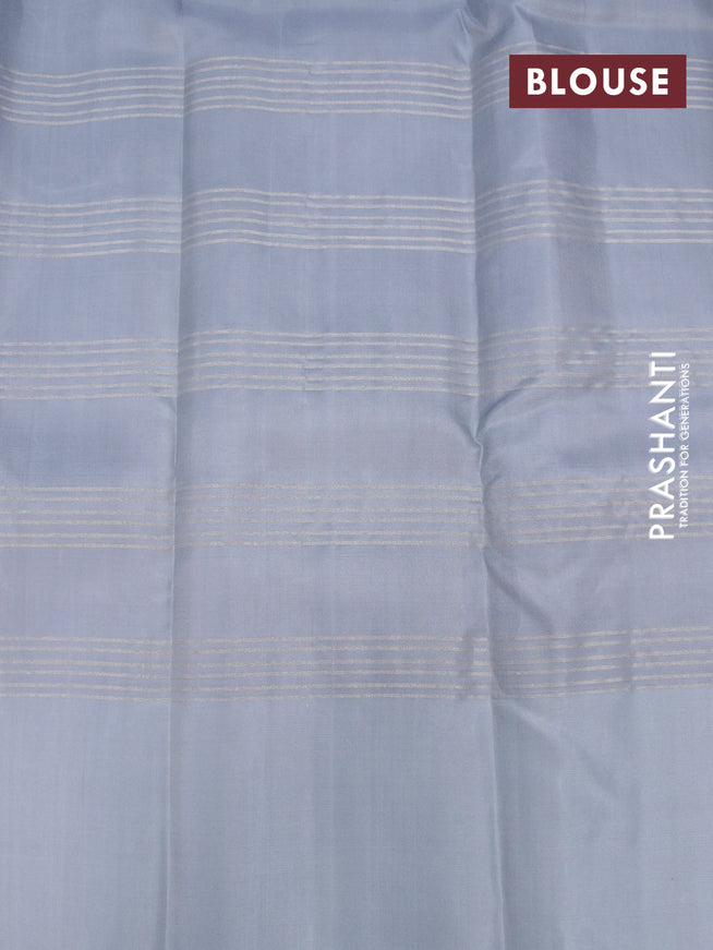 Pure soft silk saree brown and grey with allover checked pattern and simple border