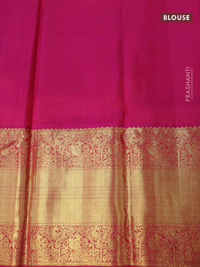 Pure kanjivaram silk saree maroon and pink with zari woven buttas and long rich zari woven border