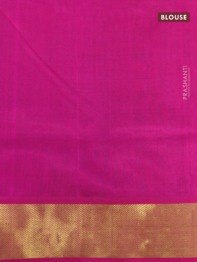 Silk cotton saree light blue and pink with zari woven buttas and zari woven border