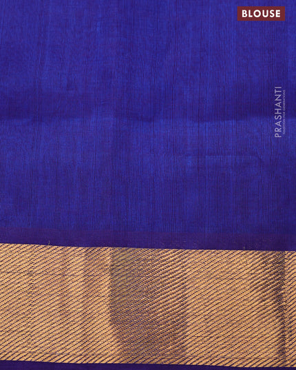 Silk cotton saree pink and blue with zari woven buttas and zari woven border