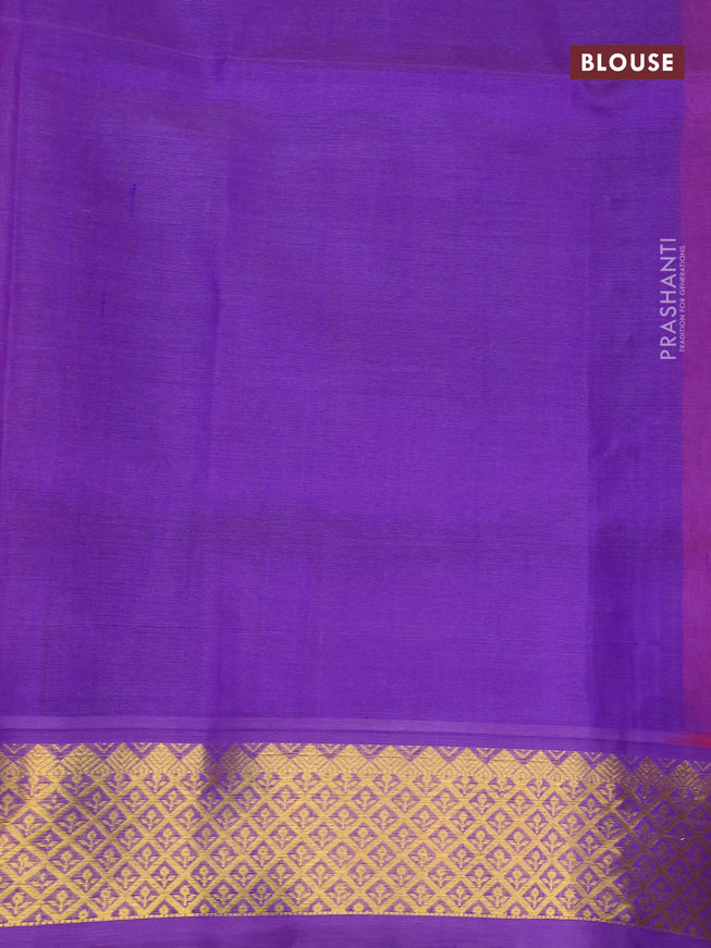 Silk cotton saree pink shade and blue with zari woven paisley buttas and zari woven border