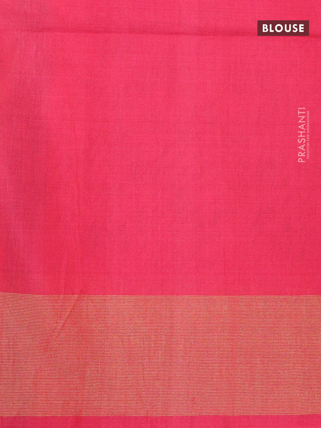 Ikat silk cotton saree sandal and pink with allover ikat weaves and zari woven border