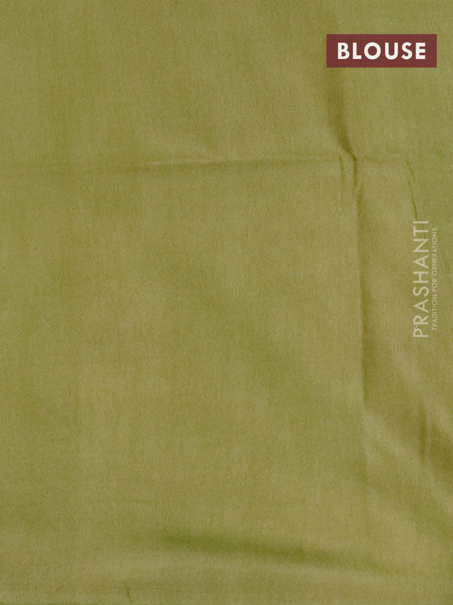 Bamboo silk saree pastel green and sap green with allover tie & dye prints & thread stripe pattern in borderless style