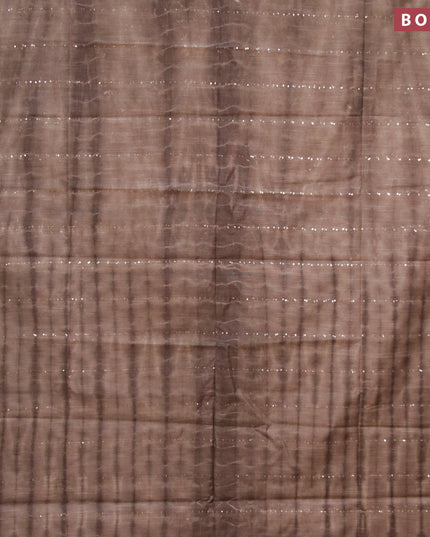 Bamboo silk saree brown shade and dark coffee brown with allover tie & dye prints sequin work in borderless style