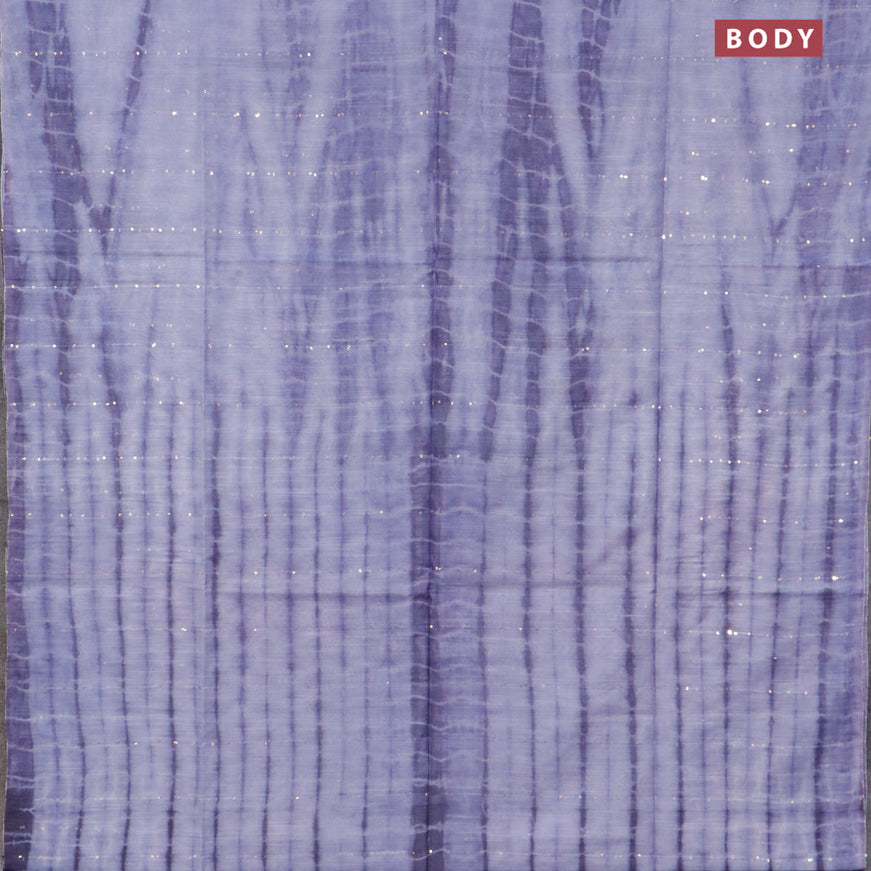 Bamboo silk saree pastel blue and navy blue with allover tie & dye prints sequin work in borderless style