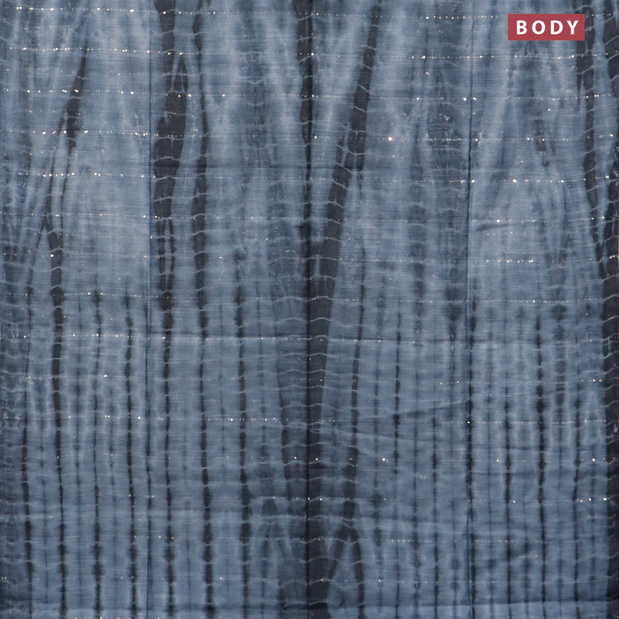 Bamboo silk saree grey and black with allover tie & dye prints sequin work in borderless style