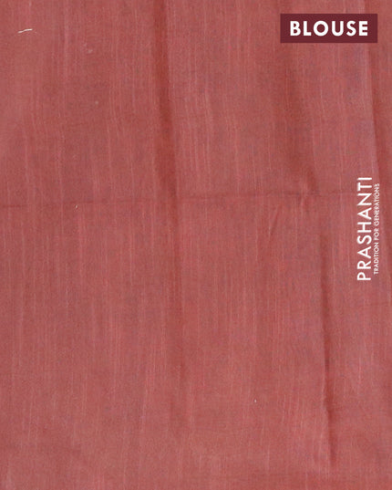 Bamboo silk saree rust shade and brown with allover tie & dye prints & thread weaves in borderless style