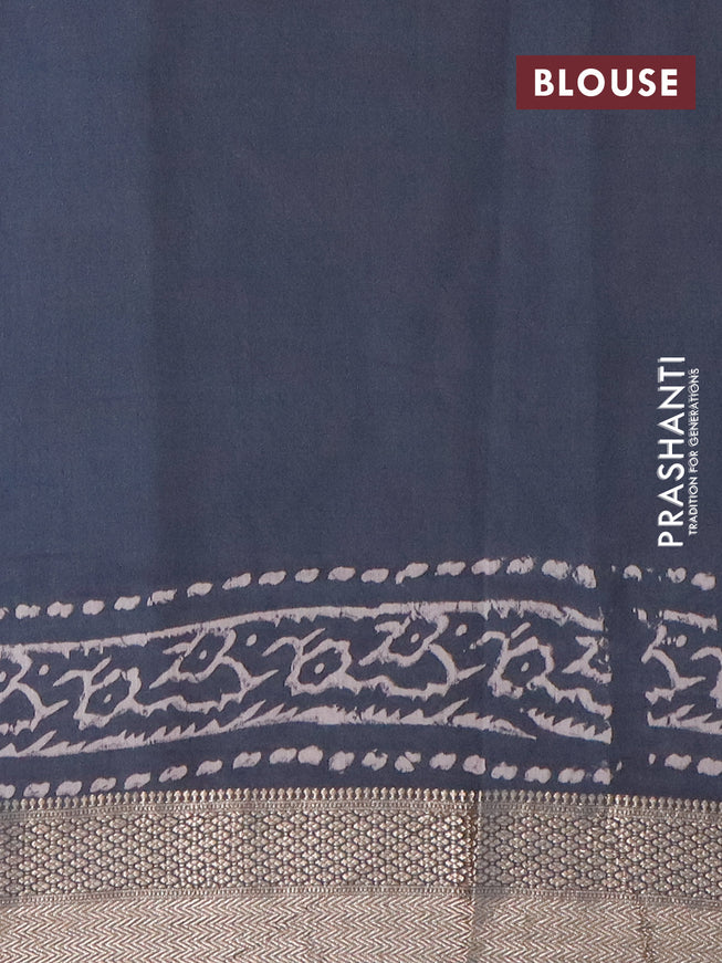 Semi gadwal saree grey with allover paisley buttas prints and zari woven border