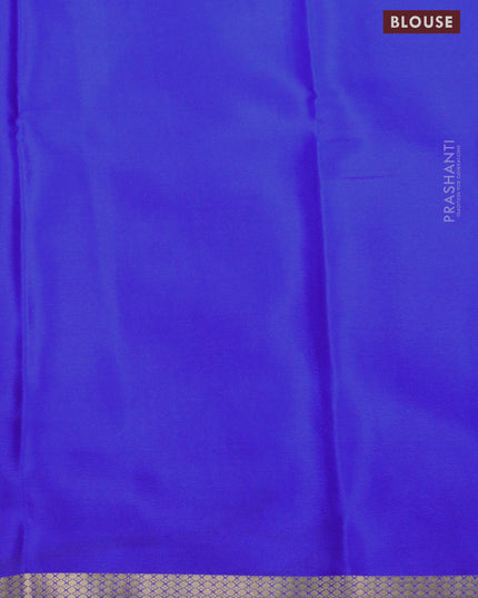 Pure mysore crepe silk saree royal blue with allover self emboss and zari woven border