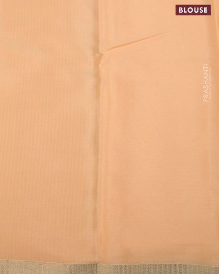 Pure mysore crepe silk saree sandal with allover self emboss and zari woven border