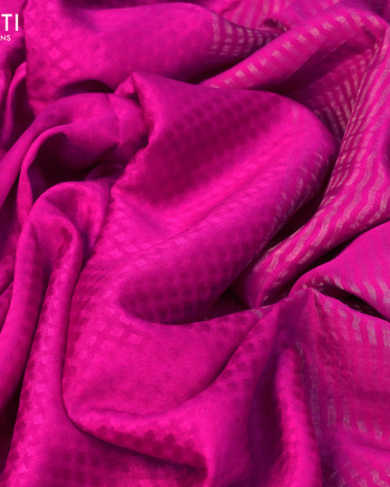 Pure mysore crepe silk saree pink with allover self emboss and zari woven border