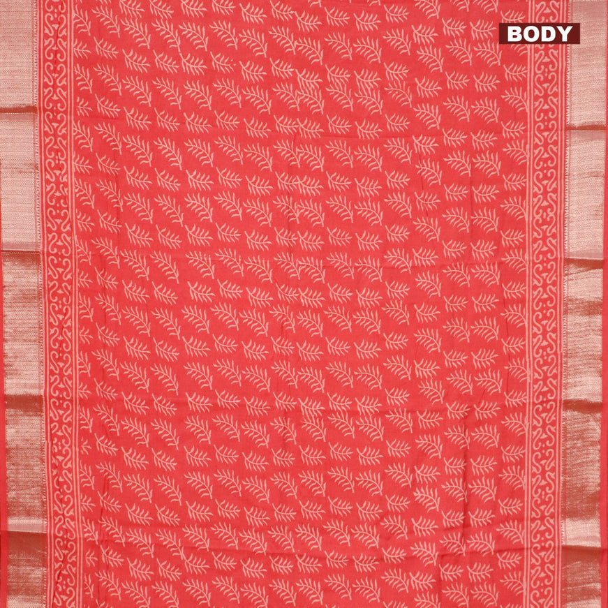 Semi gadwal saree pink shade with allover butta prints and zari woven border