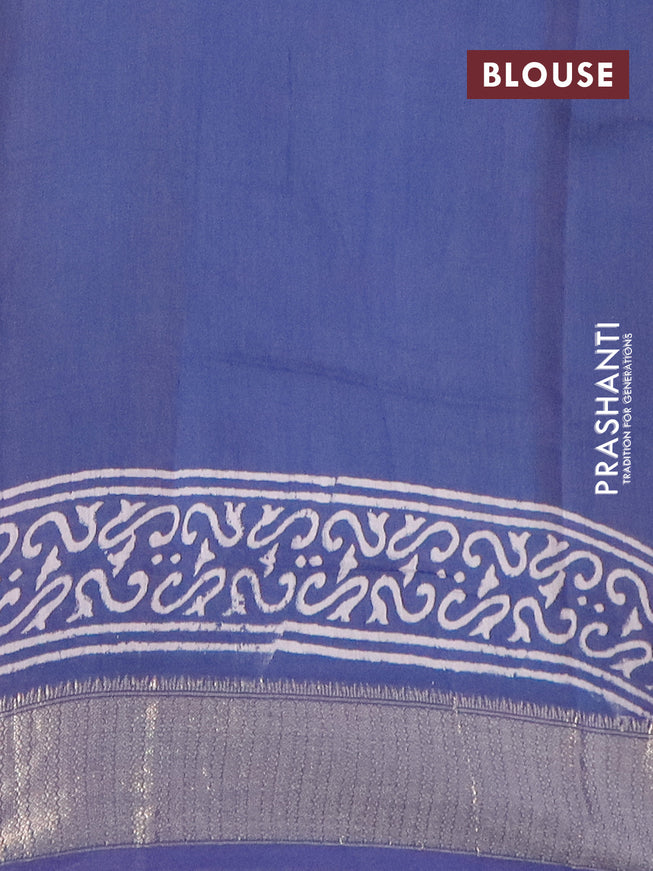 Semi gadwal saree blue with allover butta prints and zari woven border