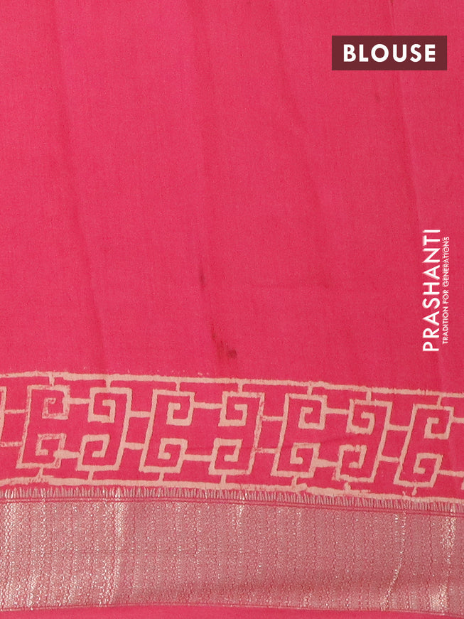 Semi gadwal saree pink with butta prints and zari woven border