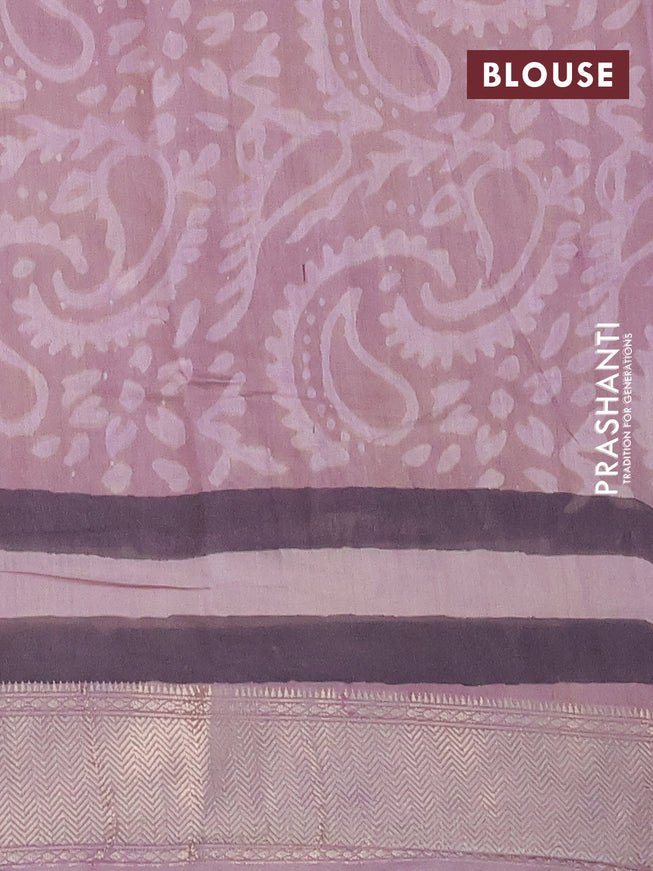 Semi gadwal saree rosy brown with allover floral prints and zari woven border