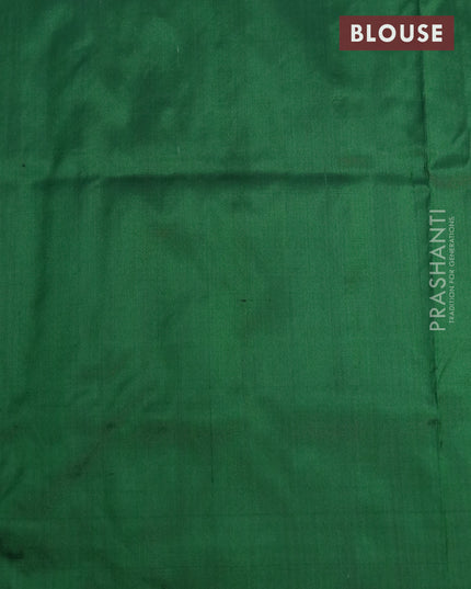 Pochampally silk saree green with allover ikat weaves and simple border