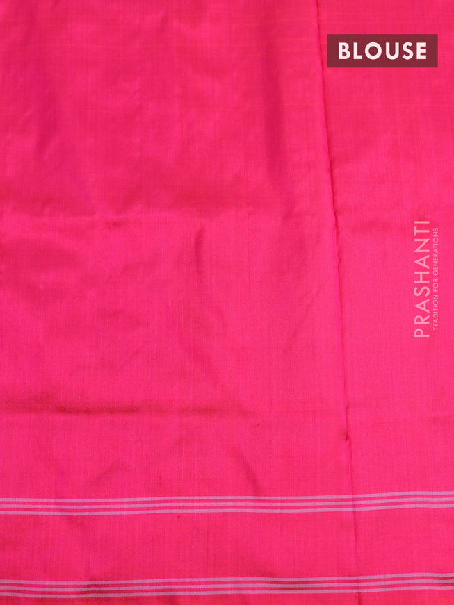 Pochampally silk saree pink with allover ikat weaves and simple border