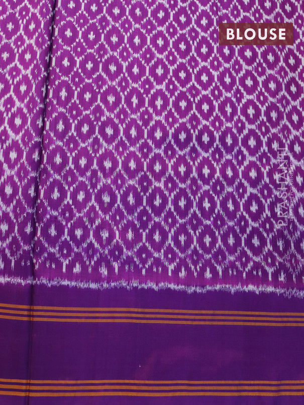 Pochampally silk saree deep violet with allover ikat weaves and simple border