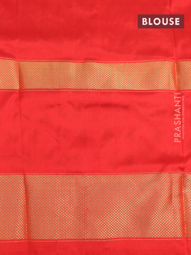 Pochampally silk saree jamun shade and orange with allover ikat weaves and ikat woven zari border
