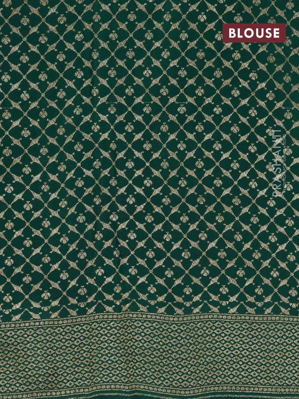 Pure banarasi crepe silk saree purple and green with allover thread & zari woven buttas and woven border